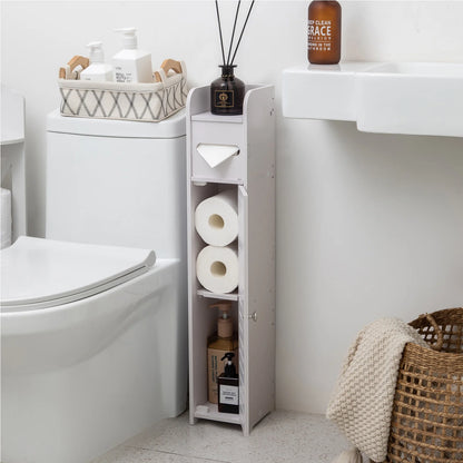 Toilet Paper Holder Stand,Small Bathroom Storage Cabinet for Toilet Paper Storage, Toilet Paper Stand Waterproof for Small Spaces,White by
